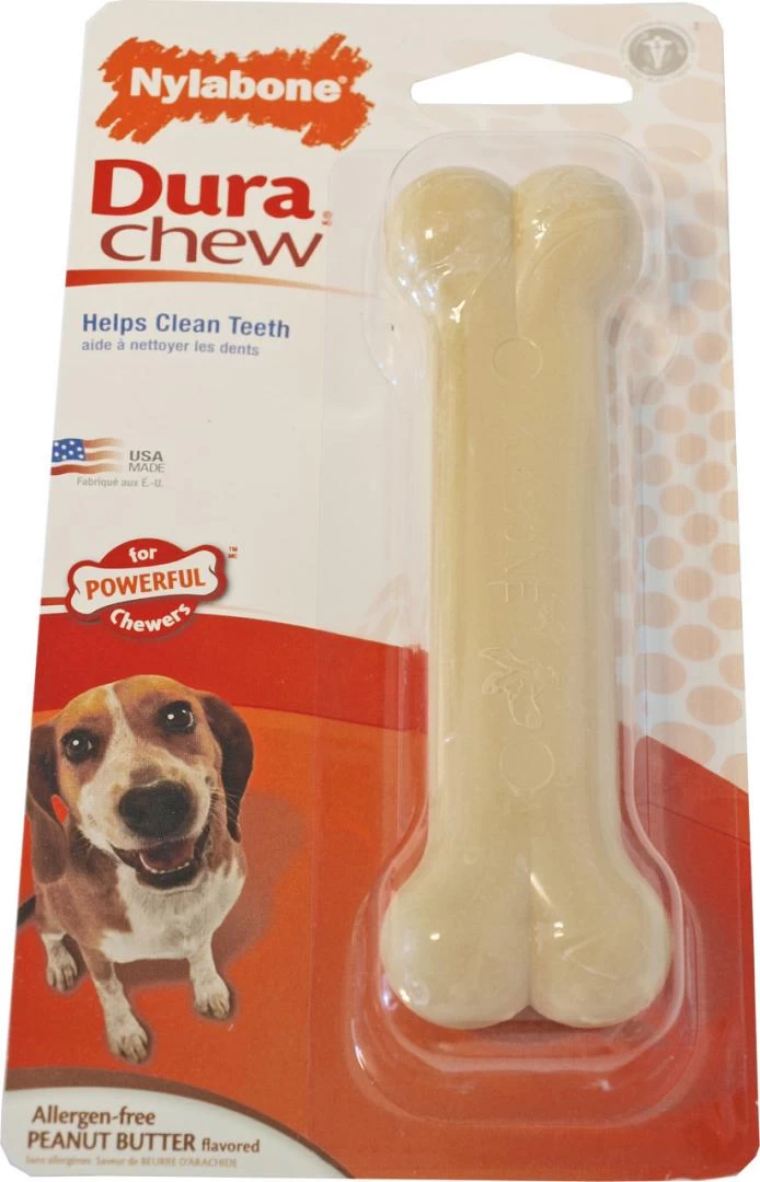 NylaBone Dura Chew Bot Peanutbutter M 3 NylaBone Dura Chew Bot Peanutbutter M