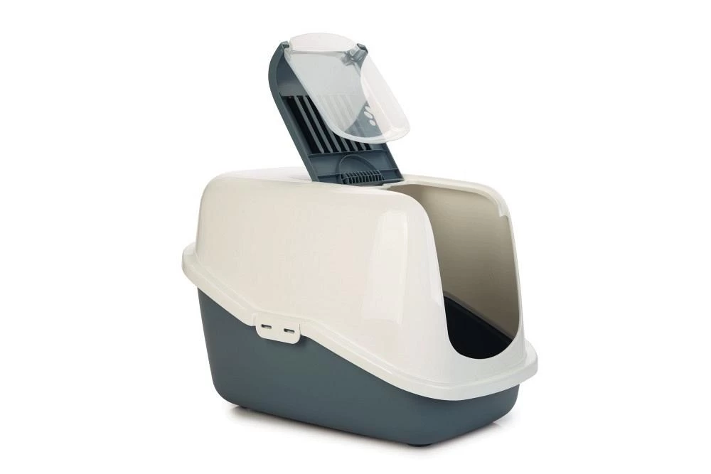 Savic Kattenbak Nestor Blauw/wit 4 Savic Kattenbak Nestor Blauw/wit - Afbeelding 2