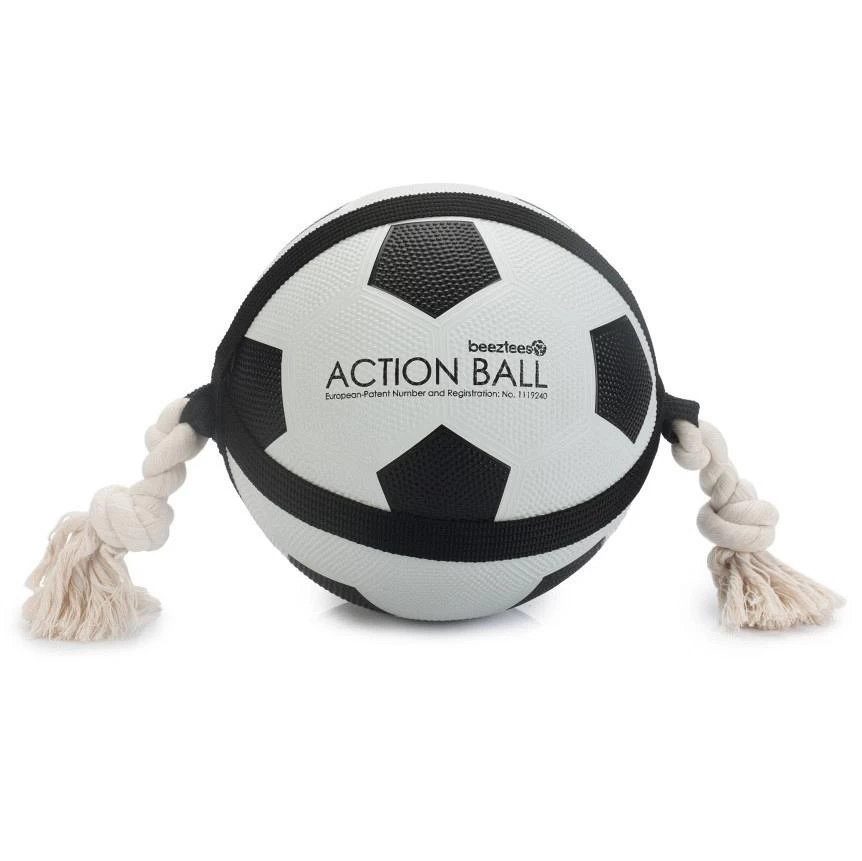 Beeztees Action Voetbal Met Touw 22 Cm 3 Beeztees Action Voetbal Met Touw 22 Cm