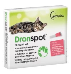 Dronspot Spot-on Ontwormingspipet Kat 2,5 - 5 Kg