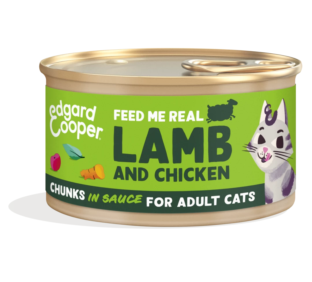 Edgard & Cooper Kattenvoer Lam & Kip Chunks 85 Gr 3 Edgard & Cooper Kattenvoer Lam & Kip Chunks 85 Gr