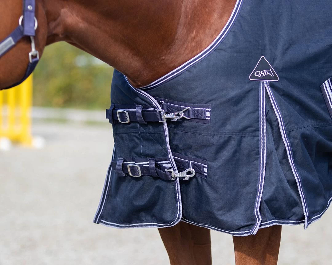 QHP Regendeken Turnout Luxe 300 Gr Navy 4 QHP Regendeken Turnout Luxe 300 Gr Navy - Afbeelding 2