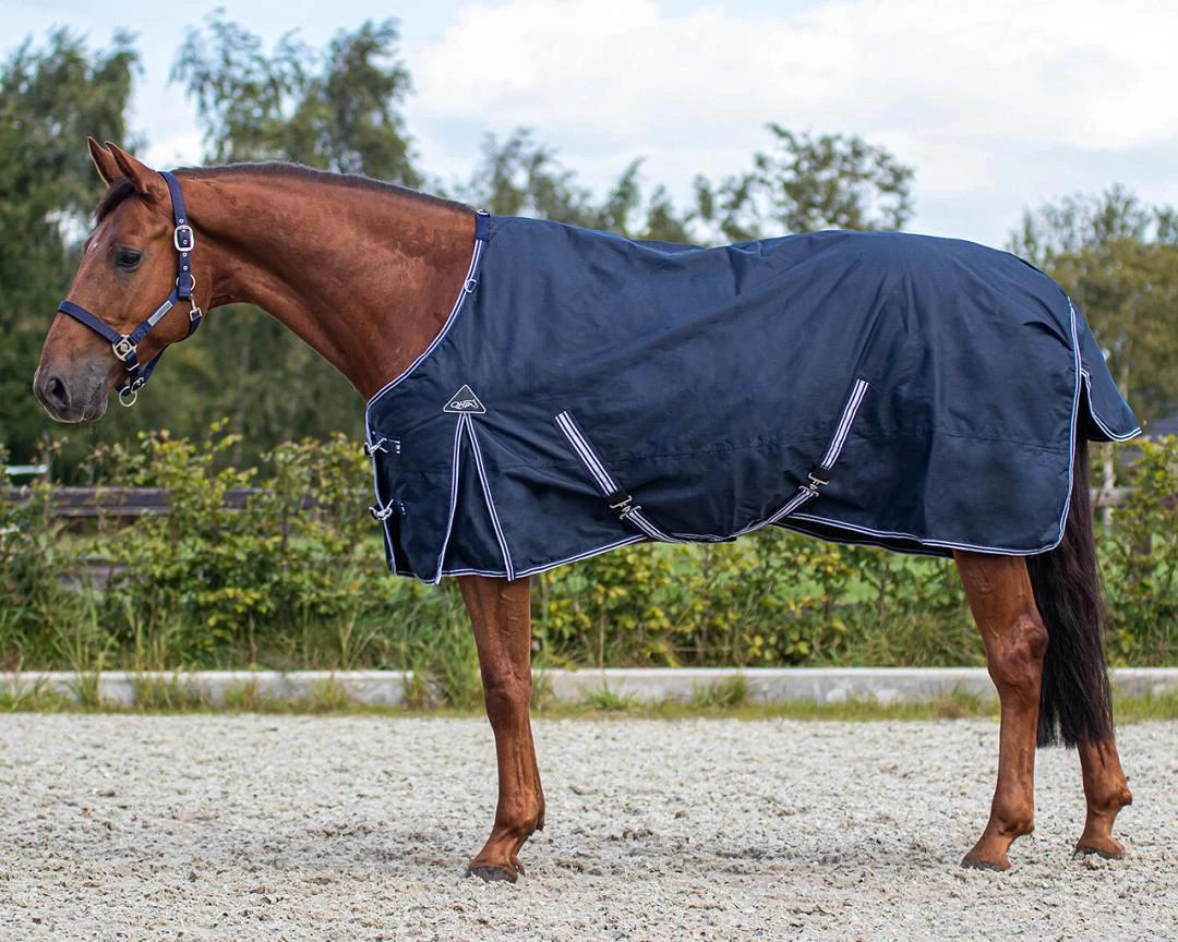 QHP Regendeken Turnout Luxe 300 Gr Navy 3 QHP Regendeken Turnout Luxe 300 Gr Navy