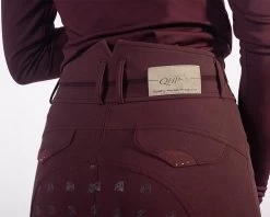 QHP Damesrijbroek Diamond Anti-slip Zitvlak Wine Red -Dierenwinkel 8459wro 3