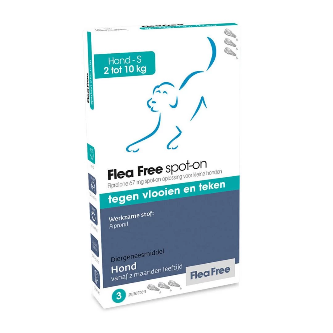 Flea Free Spot-On Hond 2 - 10 Kg 3 Pipetten 3 Flea Free Spot-On Hond 2 - 10 Kg 3 Pipetten