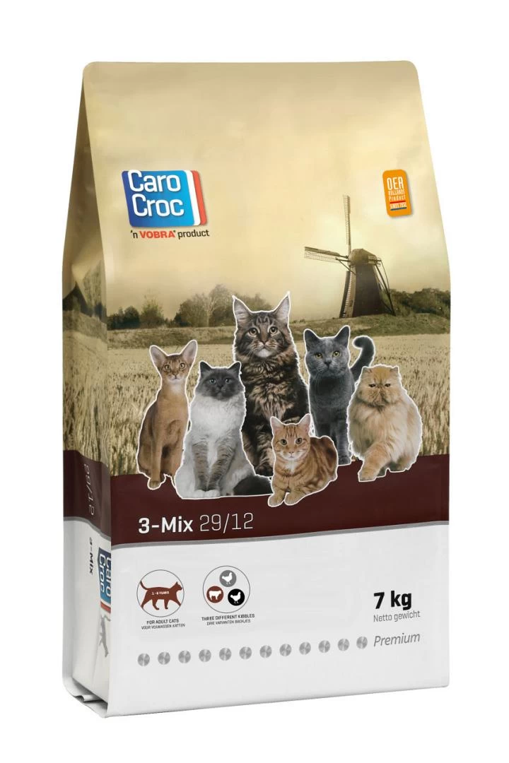 CaroCroc Kattenvoer 3-Mix 7 Kg 3 CaroCroc Kattenvoer 3-Mix 7 Kg