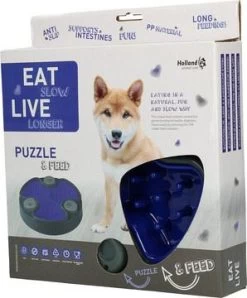 Eat Slow Live Longer Voerbak Puzzle And Feed Blue 6 Eat Slow Live Longer Voerbak Puzzle And Feed Blue -Dierenwinkel EATS011D 1
