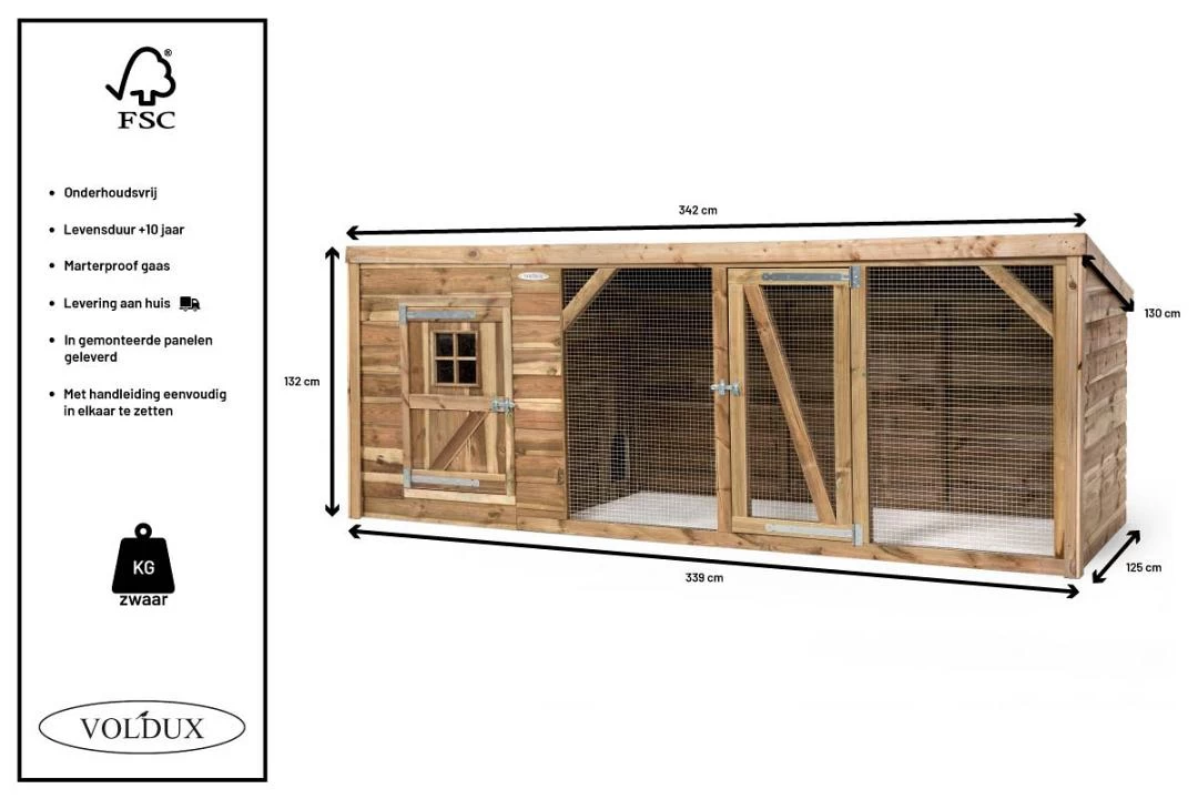 Voldux Kippen- Of Konijnenhok Brit XL 6 Voldux Kippen- Of Konijnenhok Brit XL - Afbeelding 4